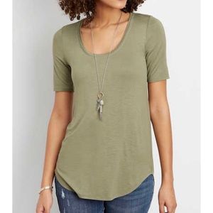 NEW Maurices 24/7 long layering tee olive green